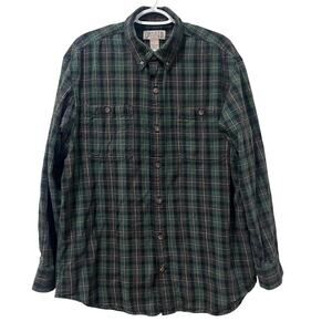 Duluth Men's Free Swingin' Flannel Relaxed Fit Shirt Green Plaid Large